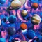 Universe of Planets Anti-Pill Premium No-Sew Throw Fleece Fabric Kit (72x60)